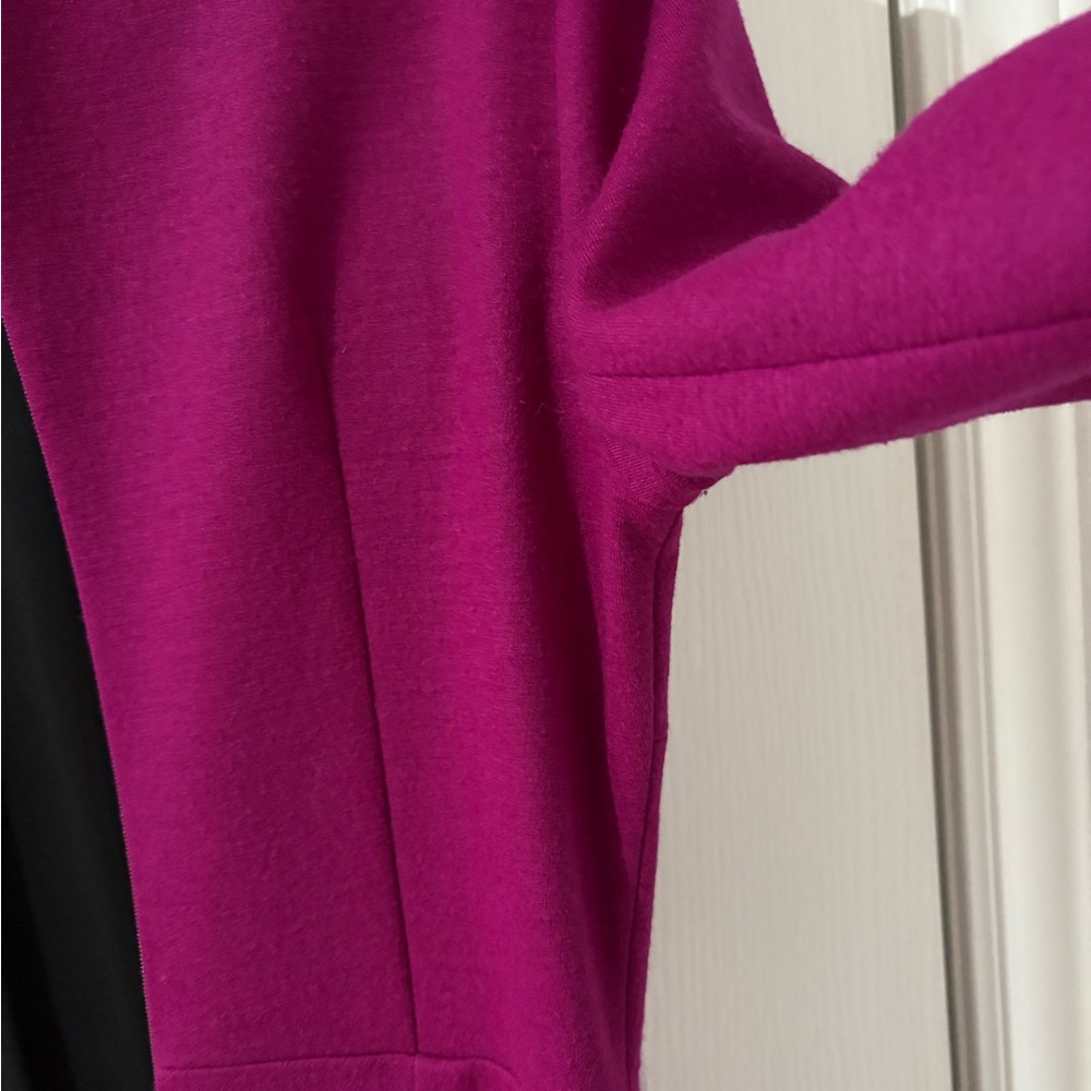 🏴󠁧󠁢󠁥󠁮󠁧󠁿Fold of London Fuchsia Virgin Wool Midi Dress - Picture 9 of 11